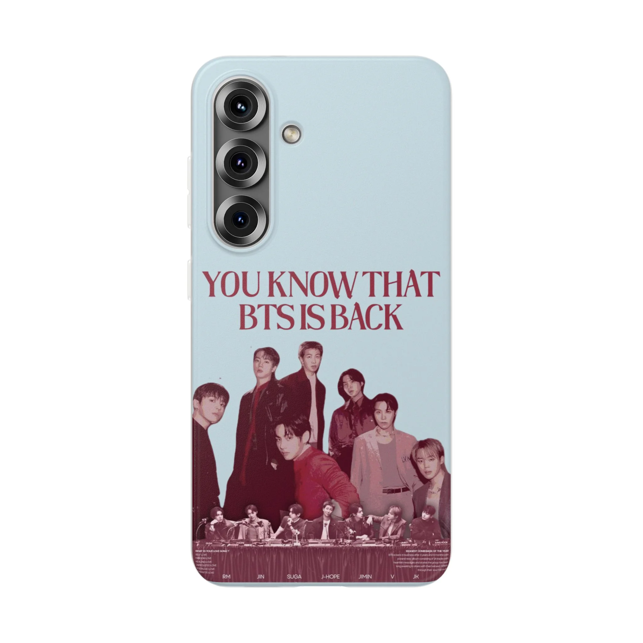 BTS Phone Case with colorful designs related to the group's comeback