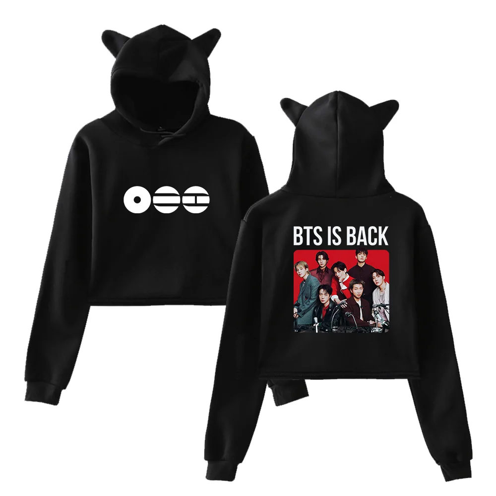 BTS BTS Is Back Red Box Cropped Hoodie - Image 2