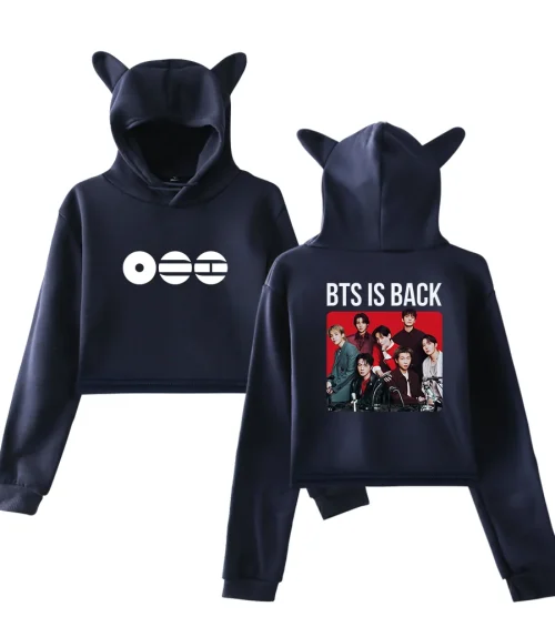 BTS BTS Is Back Red Box Cropped Hoodie