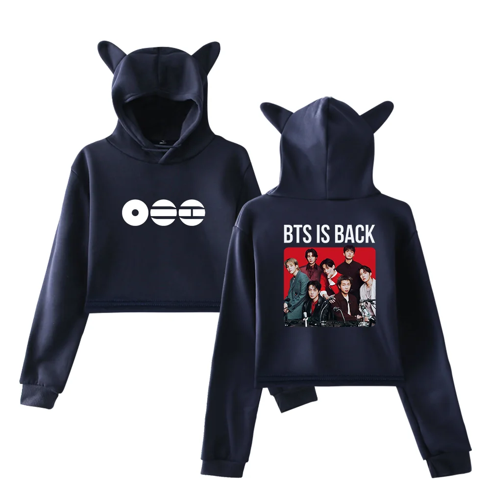 BTS BTS Is Back Red Box Cropped Hoodie