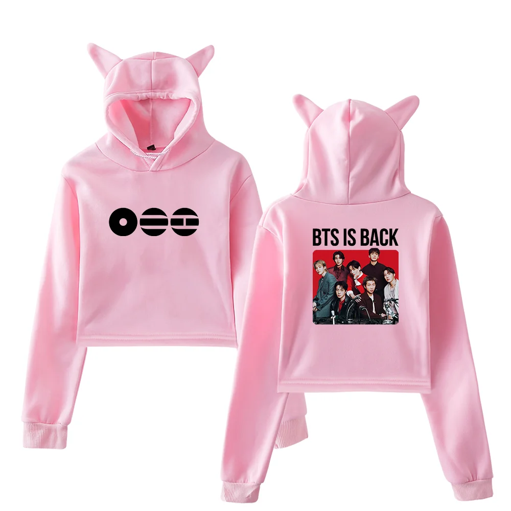 BTS BTS Is Back Red Box Cropped Hoodie - Image 5